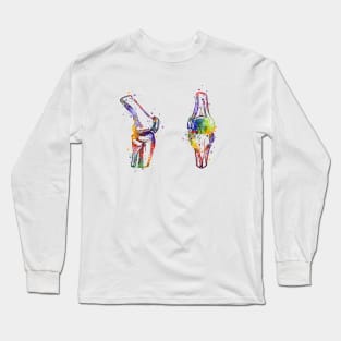 Knee Joint Anatomy Watercolor Painting Long Sleeve T-Shirt